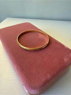 Vintage Monet Gold Tone Bangle Bracelet – Diamond Cut Minimalist